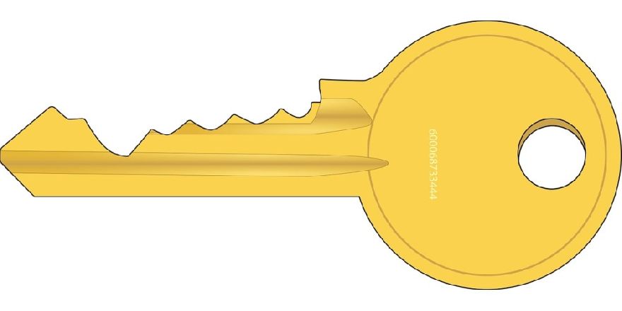 A picture of a key as it hangs at the best key services in Hanover.